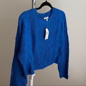 Blue Cable Knit Women's Sweater